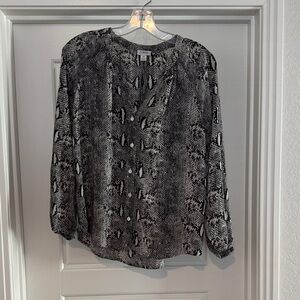 J. Crew Monochrome Patterned Blouse